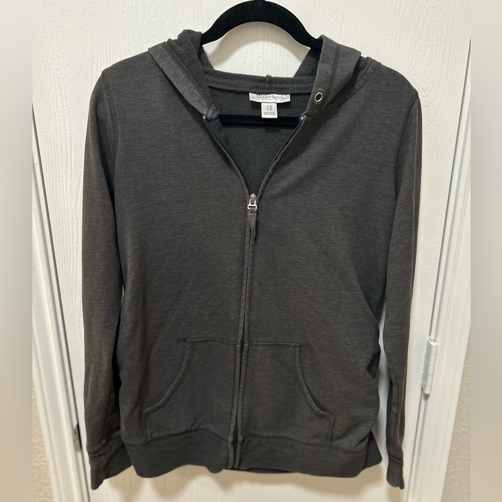 Motherhood Maternity Grey Zipup Hoodie Size Medium